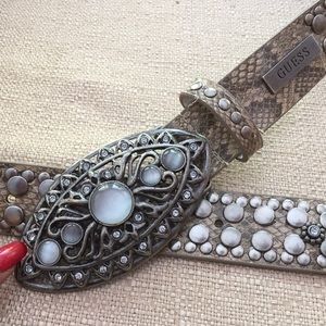 Guess reptile skin stud/all-seeing eye buckle VGUC